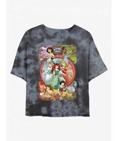 Disney Princesses Princess Power Tie-Dye Girls Crop T-Shirt $10.69 T-Shirts