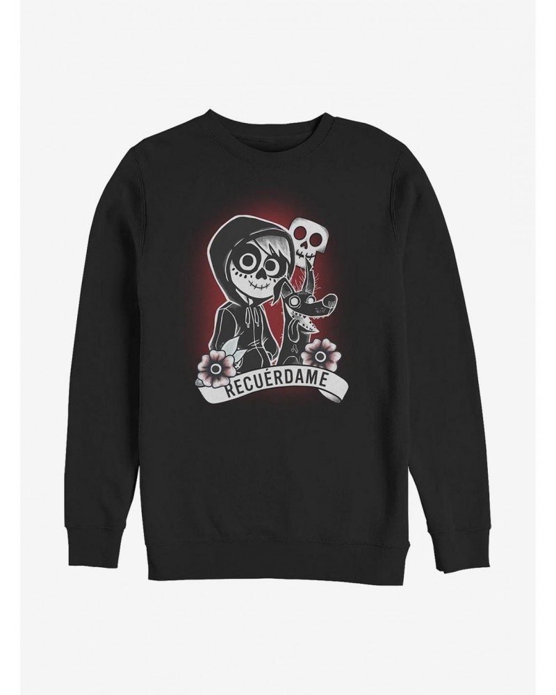 Disney Pixar Coco Recuerdame Tattoo Crew Sweatshirt $16.97 Sweatshirts