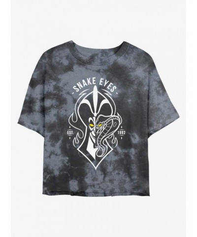 Disney Villains Jafar Snake Eyes Tie-Dye Girls Crop T-Shirt $9.54 T-Shirts