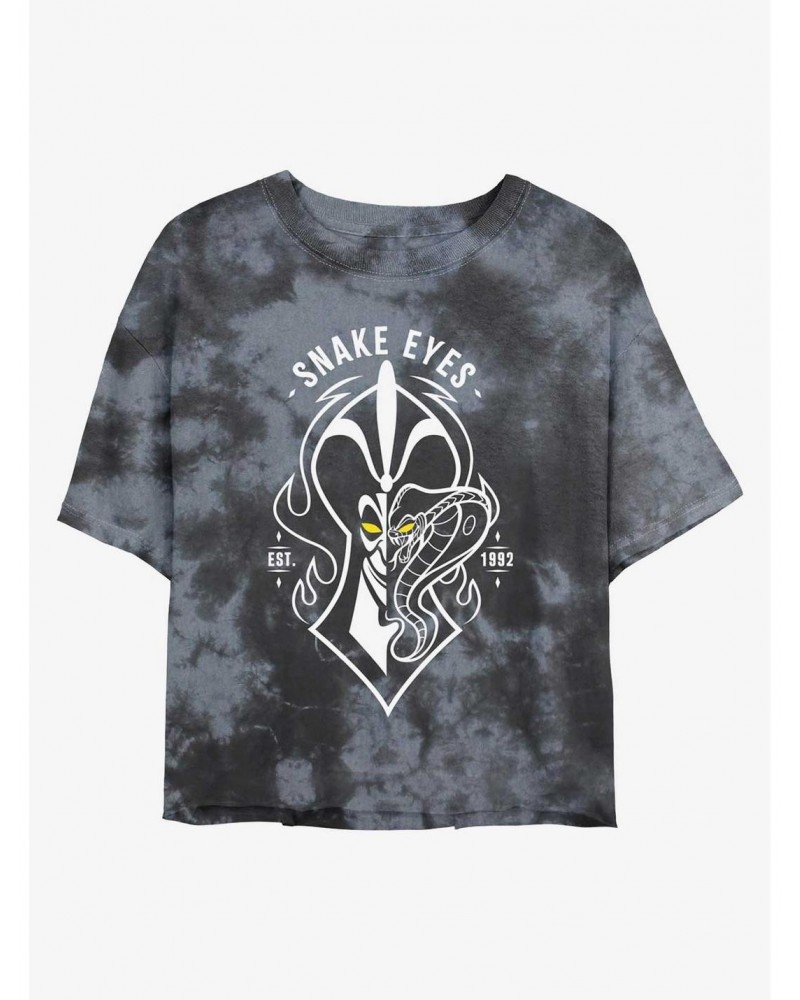 Disney Villains Jafar Snake Eyes Tie-Dye Girls Crop T-Shirt $9.54 T-Shirts