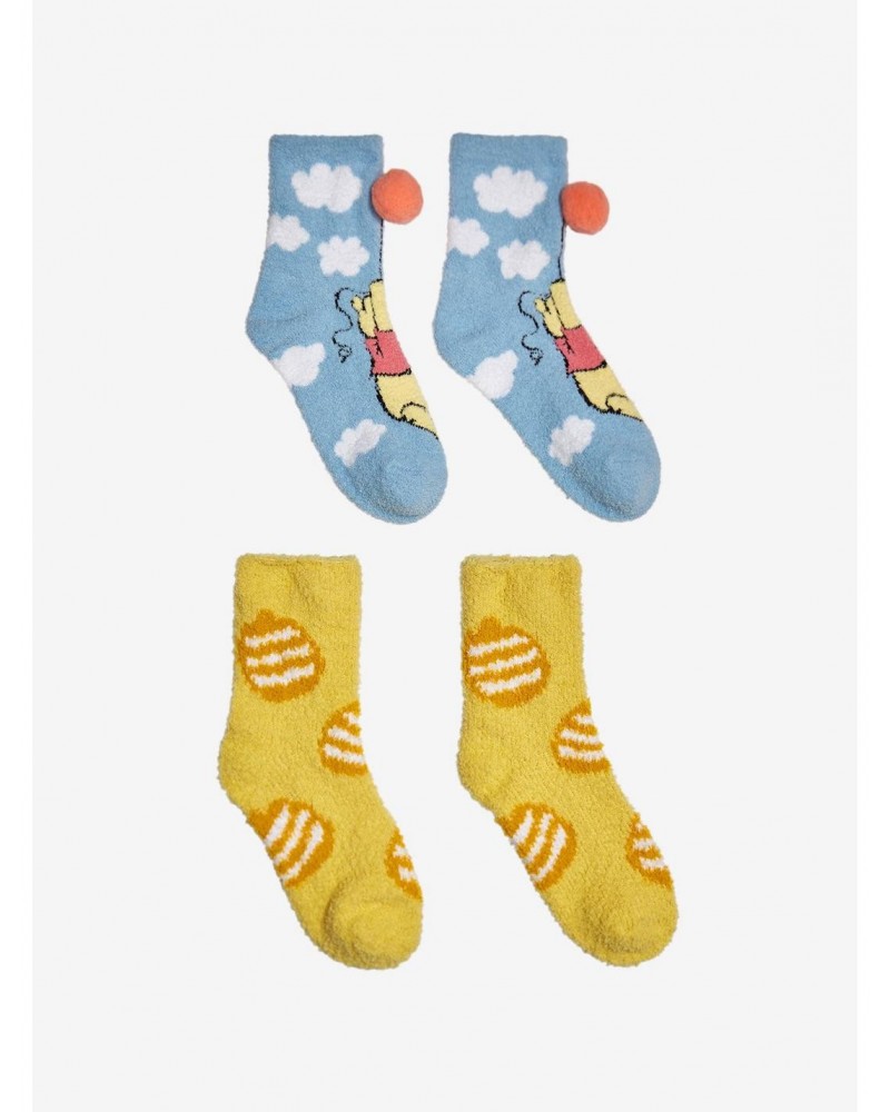 Disney Winnie The Pooh Honey Pom Fuzzy Socks 2 Pair $7.18 Merchandises