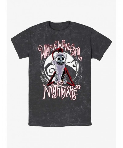 Disney The Nightmare Before Christmas Santa Jack Wonderful Nightmare Mineral Wash T-Shirt $11.91 T-Shirts