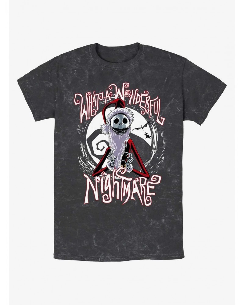 Disney The Nightmare Before Christmas Santa Jack Wonderful Nightmare Mineral Wash T-Shirt $11.91 T-Shirts