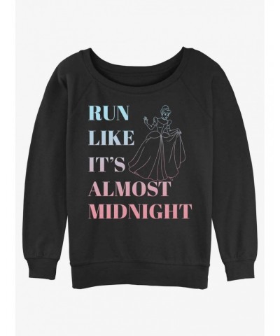 Disney Cinderella Run Like It's Almost Midnight Girls Slouchy Sweatshirt $17.34 Sweatshirts