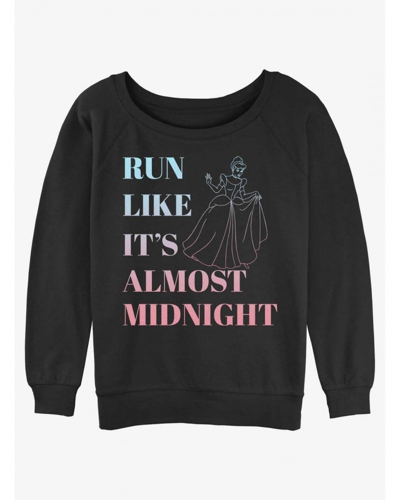 Disney Cinderella Run Like It's Almost Midnight Girls Slouchy Sweatshirt $17.34 Sweatshirts