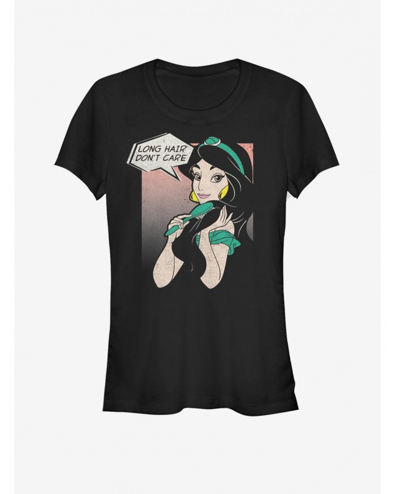 Disney Aladdin Jasmine Long Hair Don't Care Girls T-Shirt $8.22 T-Shirts