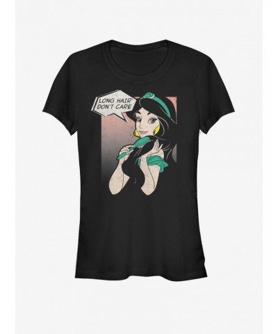 Disney Aladdin Jasmine Long Hair Don't Care Girls T-Shirt $8.22 T-Shirts