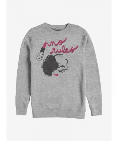 Disney Cruella No Rules In Lipstick Crew Sweatshirt $15.50 Sweatshirts