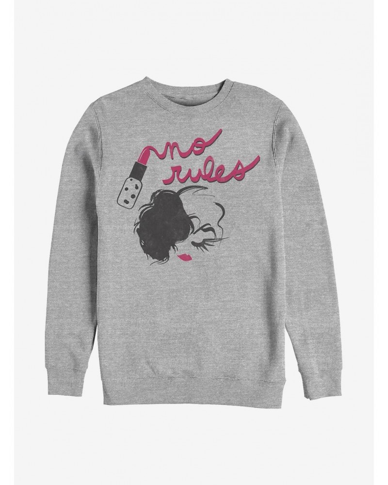 Disney Cruella No Rules In Lipstick Crew Sweatshirt $15.50 Sweatshirts