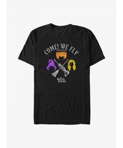 Disney Hocus Pocus We Fly Crossed Broom & Vaccum T-Shirt $9.32 T-Shirts