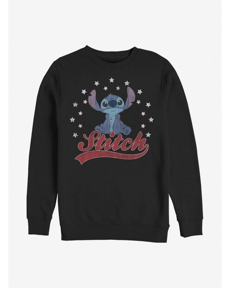 Disney Lilo & Stitch Star Banner Crew Sweatshirt $16.24 Sweatshirts