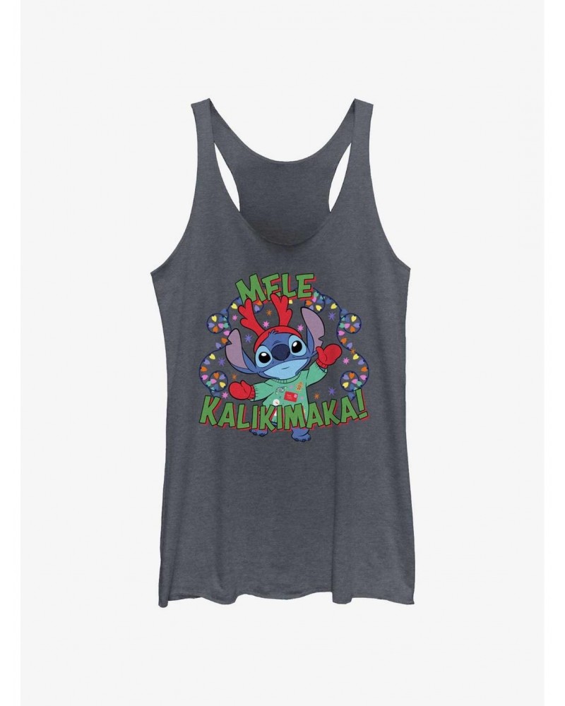 Disney Lilo & Stitch Mele Kalikimaka Merry Christmas in Hawaiian Girls Tank $12.17 Tanks