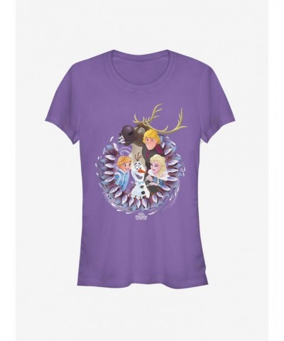 Disney Frozen Wreath Group Girls T-Shirt $7.97 T-Shirts