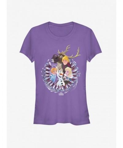 Disney Frozen Wreath Group Girls T-Shirt $7.97 T-Shirts