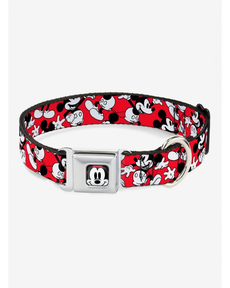 Disney Mickey Mouse Poses Scattered Seatbelt Buckle Dog Collar $8.22 Pet Collars