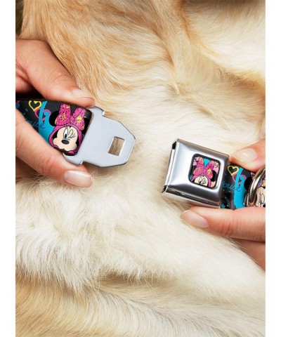 Disney Minnie Mouse Hoody Headphone Poses Seatbelt Buckle Dog Collar $11.21 Pet Collars