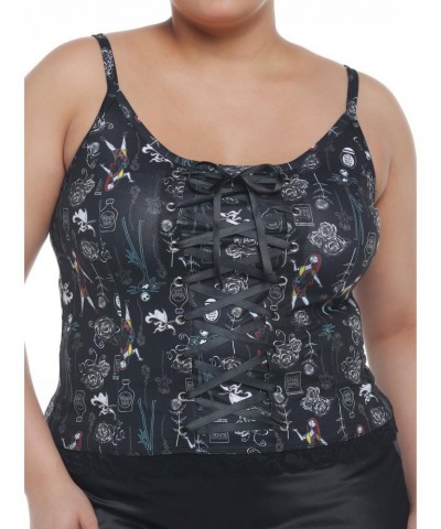 The Nightmare Before Christmas Characters Lace-Up Girls Cami Plus Size $12.91 Cami