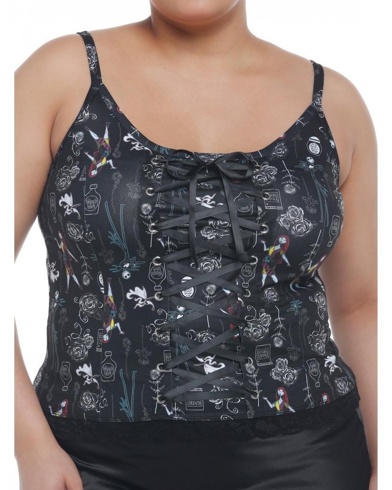 The Nightmare Before Christmas Characters Lace-Up Girls Cami Plus Size $12.91 Cami