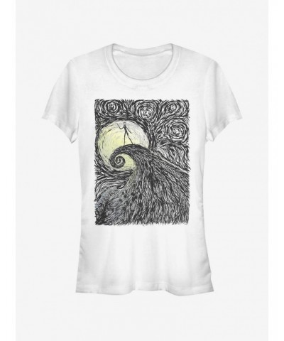 Disney The Nightmare Before Christmas Spiral HIll Painting Classic Girls T-Shirt $9.96 T-Shirts