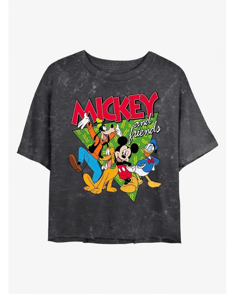 Disney Mickey Mouse Funky Bunch Mineral Wash Crop Girls T-Shirt $10.12 T-Shirts