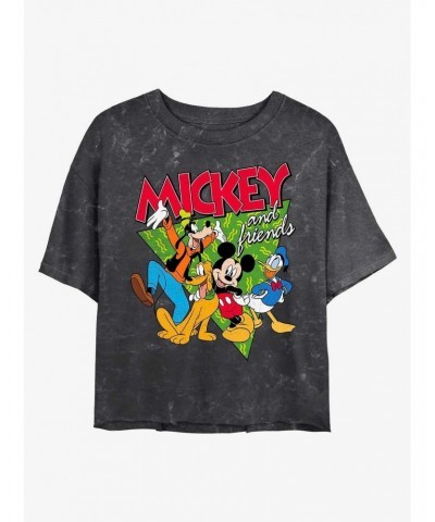 Disney Mickey Mouse Funky Bunch Mineral Wash Crop Girls T-Shirt $10.12 T-Shirts