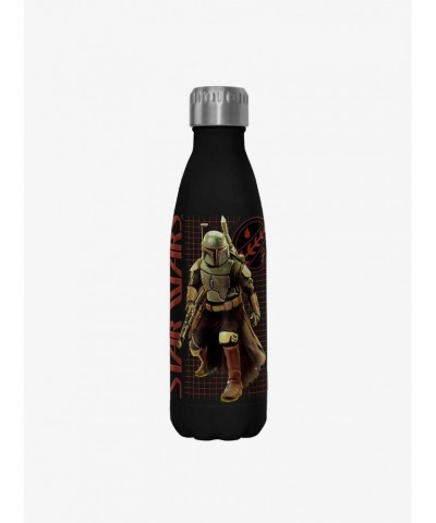 Star Wars The Book of Boba Fett Off The Grid Black Stainless Steel Water Bottle $11.45 Water Bottles