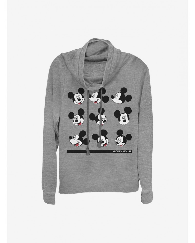 Disney Mickey Mouse Mickey Expressions Cowlneck Long-Sleeve Girls Top $15.27 Tops