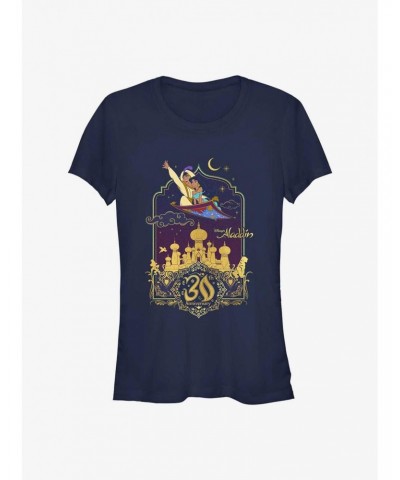 Disney Aladdin & Jasmine Flying 30th Anniversary Girls T-Shirt $8.22 T-Shirts