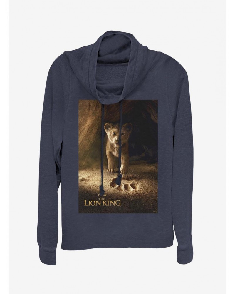 Disney The Lion King 2019 Simba Poster Cowl Neck Long-Sleeve Girls Top $19.76 Tops