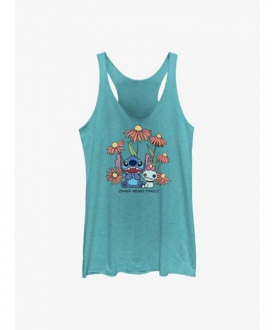 Disney Lilo & Stitch Chibi Floral Girls Tank $11.40 Tanks