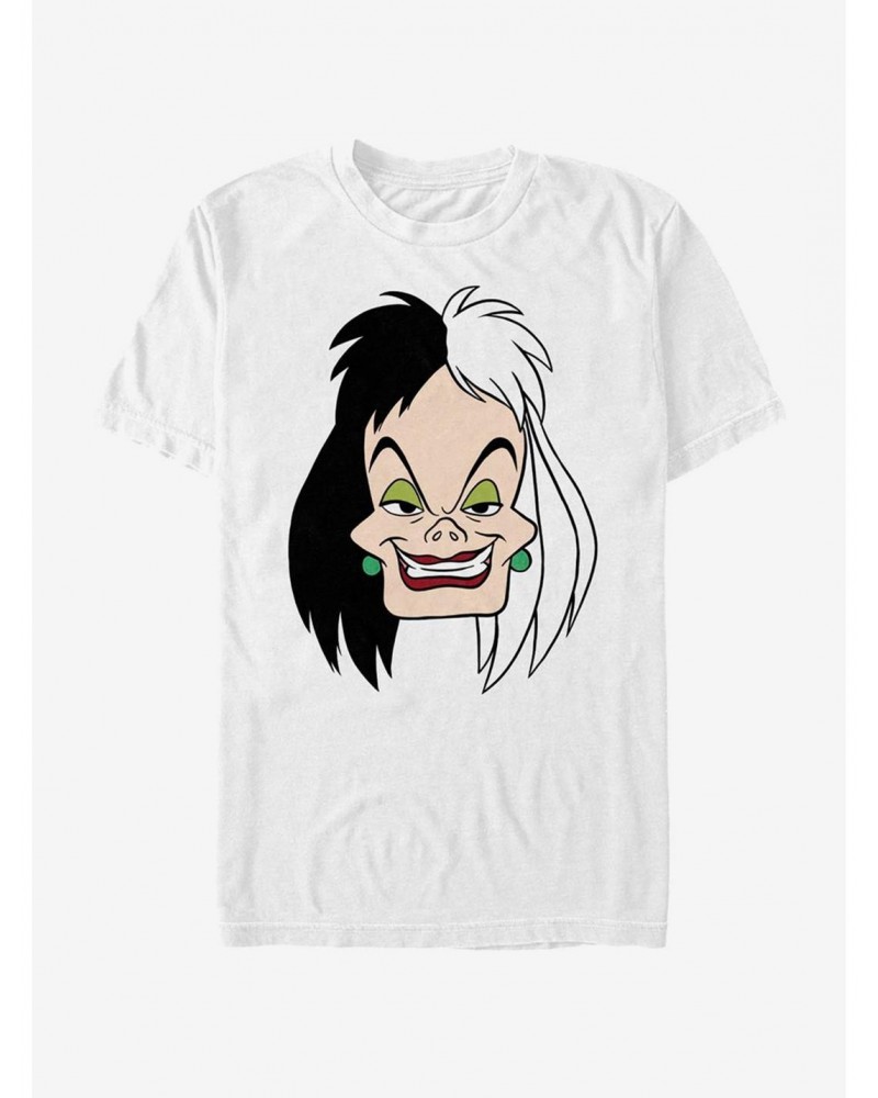 Disney 101 Dalmatians Cruella Big Face T-Shirt $11.23 T-Shirts