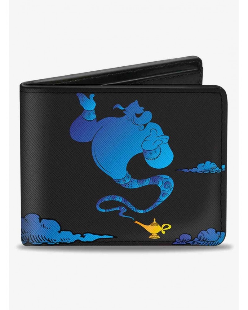 Disney Aladdin Genie Lamp Silhouette Pose Clouds Bifold Wallet $7.32 Wallets