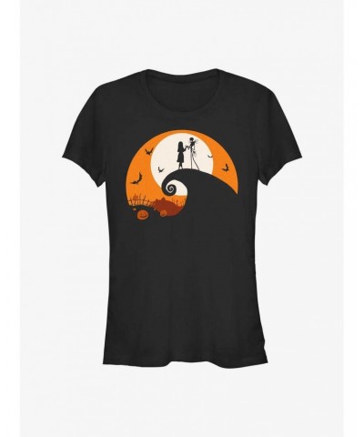 Disney The Nightmare Before Christmas Jack and Sally Haunt Hill Girls T-Shirt $10.21 T-Shirts