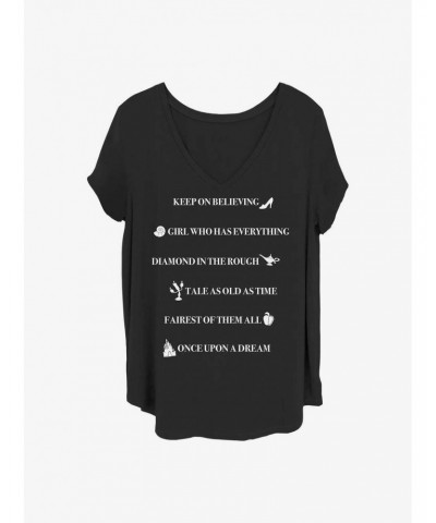 Disney Princesses Royal Quotes Girls T-Shirt Plus Size $13.29 T-Shirts