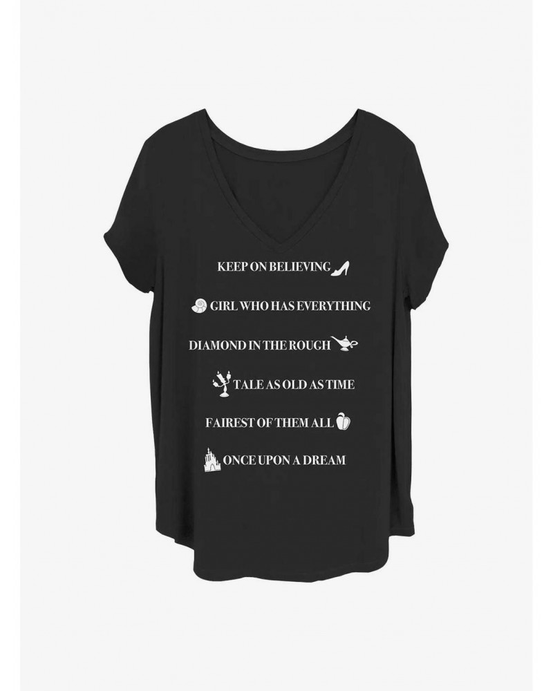 Disney Princesses Royal Quotes Girls T-Shirt Plus Size $13.29 T-Shirts