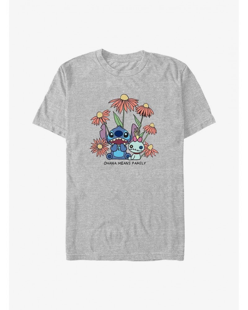 Disney Lilo & Stitch Chibi Floral T-Shirt $7.17 T-Shirts