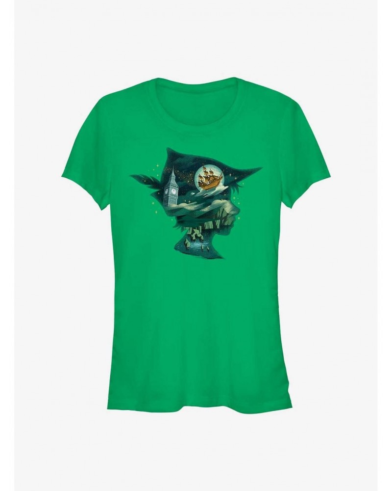 Disney Peter Pan & Wendy Thoughts of Neverland Silhouette Girls T-Shirt $10.46 T-Shirts