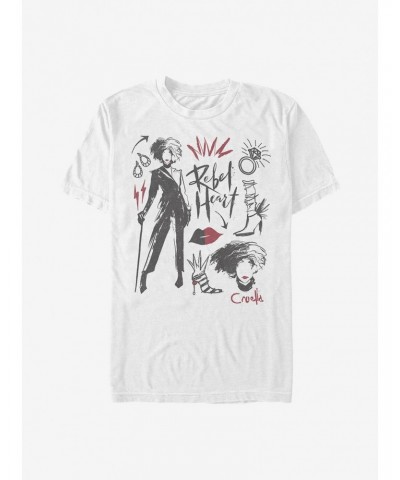 Disney Cruella Fashion Sketches T-Shirt $10.52 T-Shirts