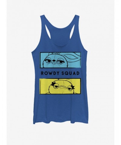 Disney Pixar Toy Story 4 Rowdy Boxes Girls Heathered Royal Blue Tank Top $8.55 Tops