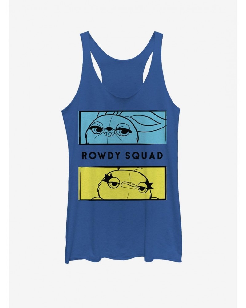 Disney Pixar Toy Story 4 Rowdy Boxes Girls Heathered Royal Blue Tank Top $8.55 Tops