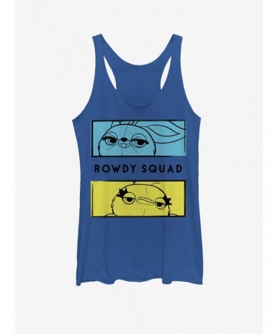 Disney Pixar Toy Story 4 Rowdy Boxes Girls Heathered Royal Blue Tank Top $8.55 Tops