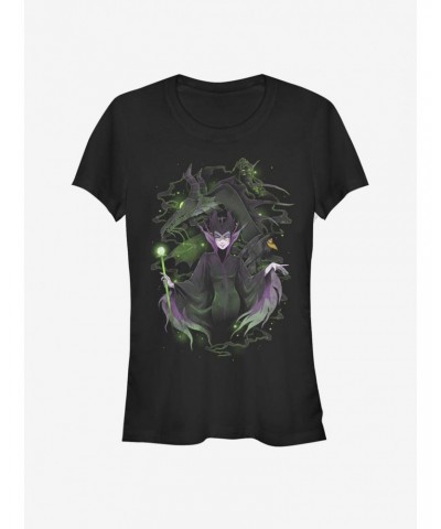 Disney Villains Maleficent Manga Girls T-Shirt $8.22 T-Shirts