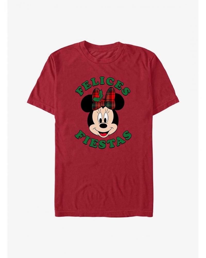 Disney Minnie Mouse Felices Fiestas Happy Holidays in Spanish T-Shirt $10.04 T-Shirts