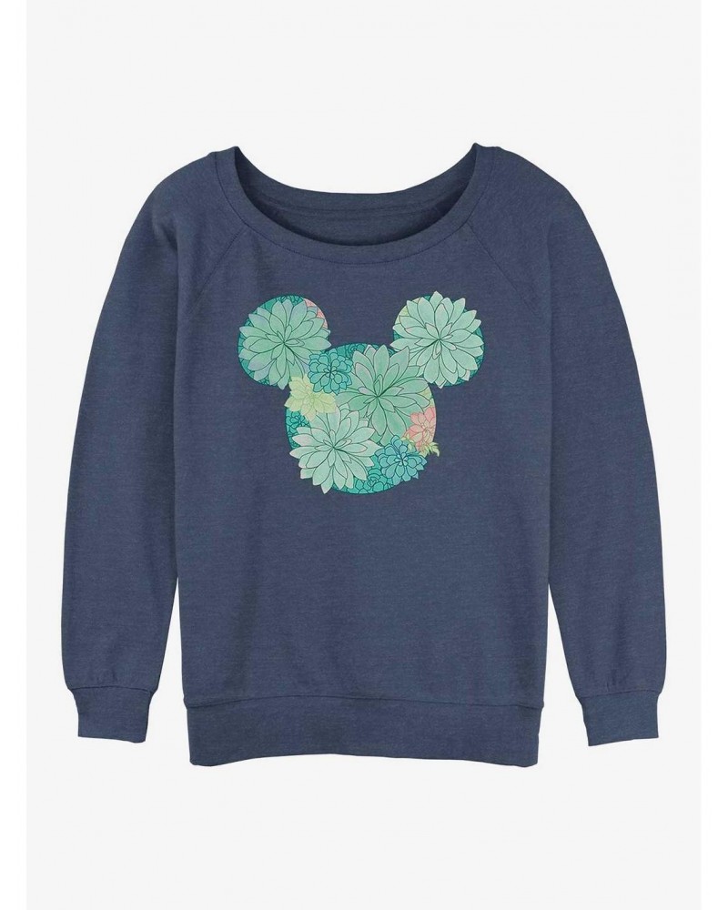 Disney Mickey Mouse Succulents Girls Slouchy Sweatshirt $15.13 Sweatshirts