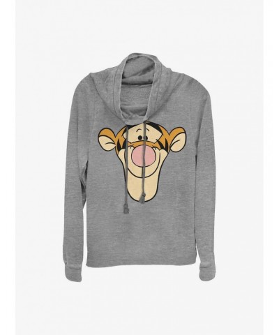 Disney Winnie The Pooh Big Face Tigger Cowlneck Long-Sleeve Girls T-Shirt $17.51 T-Shirts